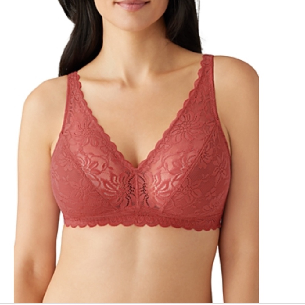Wacoal Women's Soft Sense Bralette in Red (garnet rose) | Size Small NWT